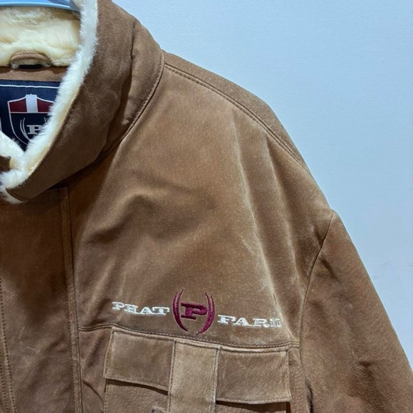 Vintage Phat Farm Men's Brown Leather Field Jacket - Picture 2 of 8